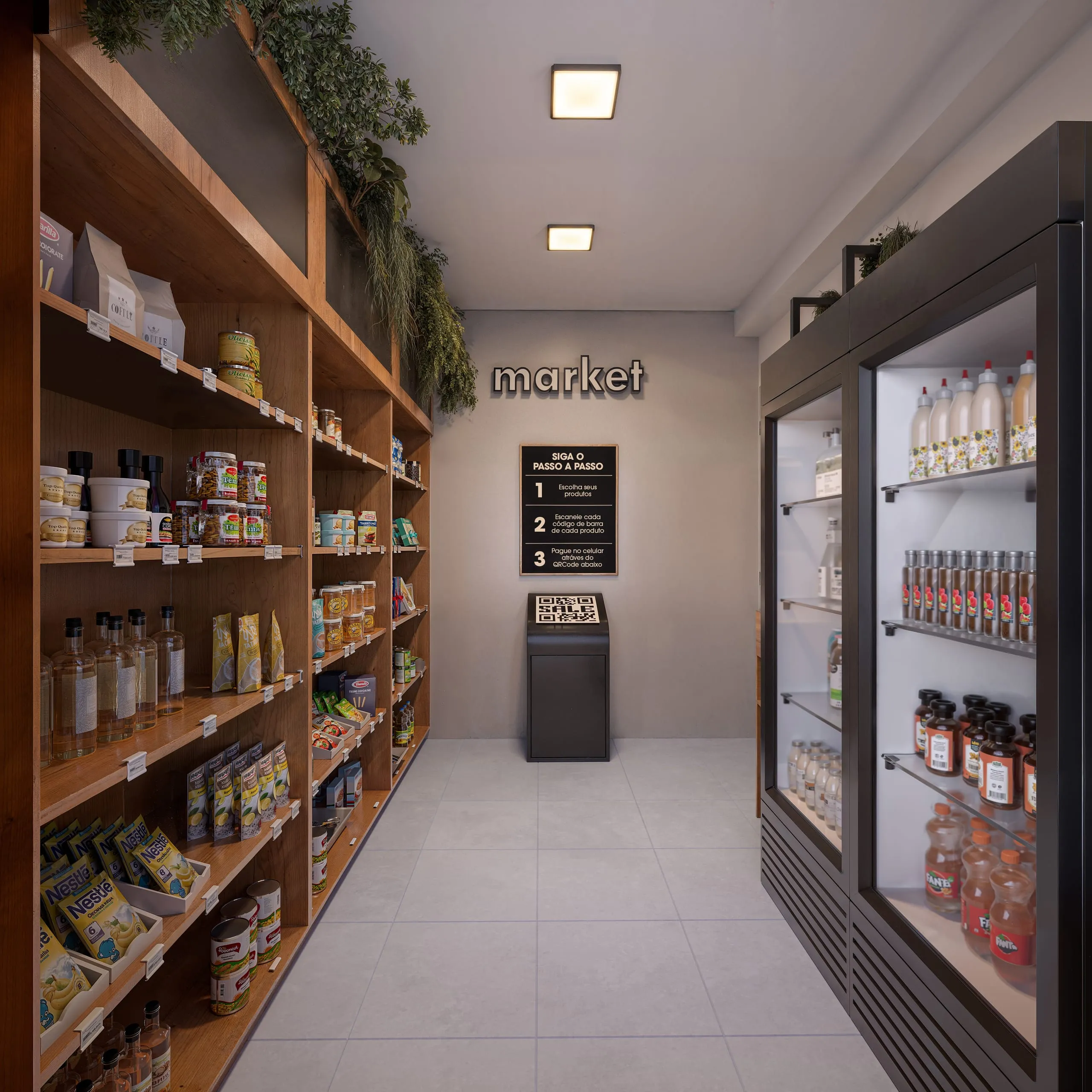 Perspectiva do mini market (conforme memorial descritivo)